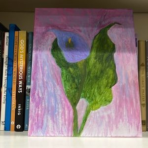 Floral acrylic canvas panel painting .  Can be framed .